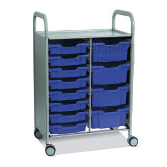 Vorbereitungswagen Callero, 8 flache + 4 tiefe Wannen, blau