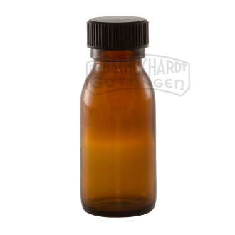 Schraubdeckelflasche 250 ml Enghals Laborglas, braun